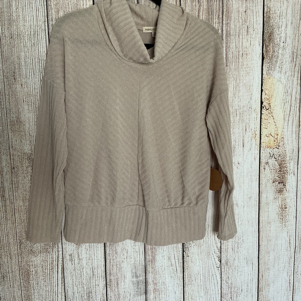 Cozy Beige Cowl Neck Sweater